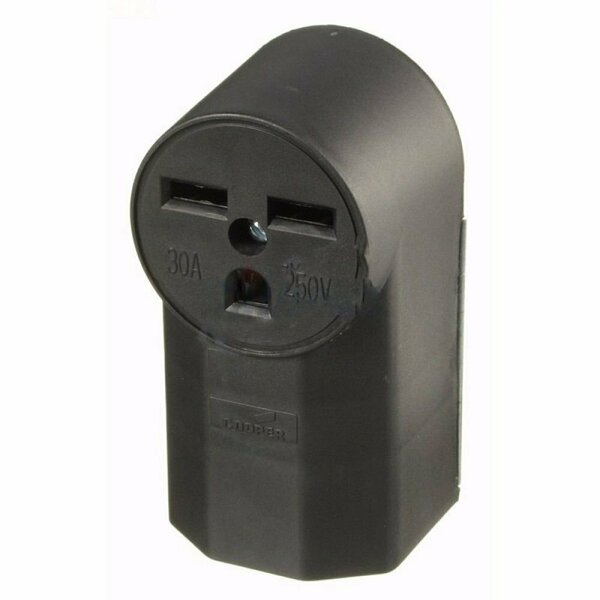 American Imaginations 30 AMP Round Black Electrical Receptacle Plastic AI-36858